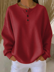 Milagros™ | Sudadera Henley de Textura Waffle