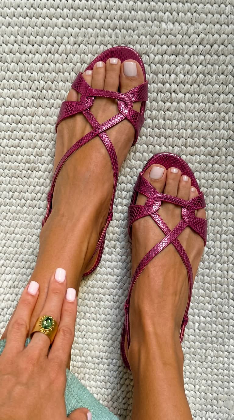 Josefina - Sandalias con Tira Trasera Efecto Serpiente