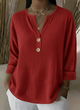 Lucía™ | Camiseta Henley con Textura Waffle y Botones