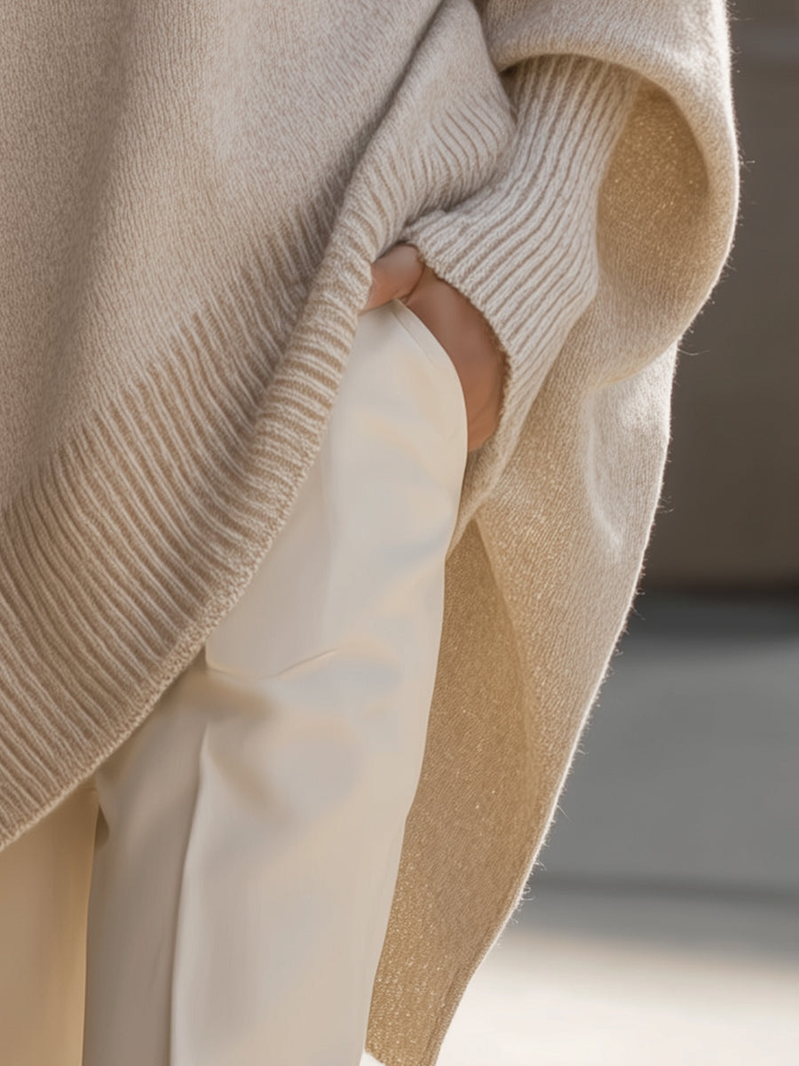 Herminia™ Suéter Oversize Largo para Mujer en Punto Suave