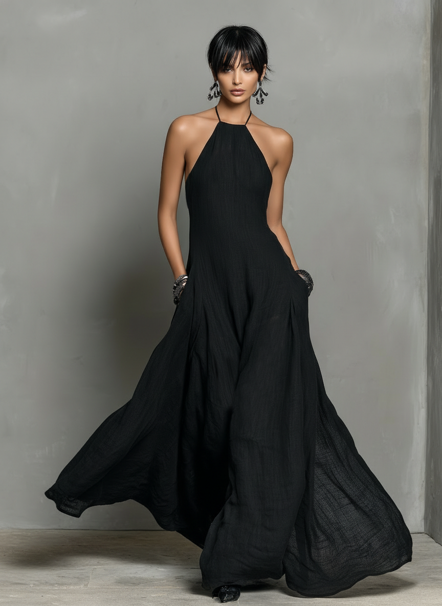 Herlinda™ Vestido Maxi de Lino sin Mangas, Estilo Minimalista
