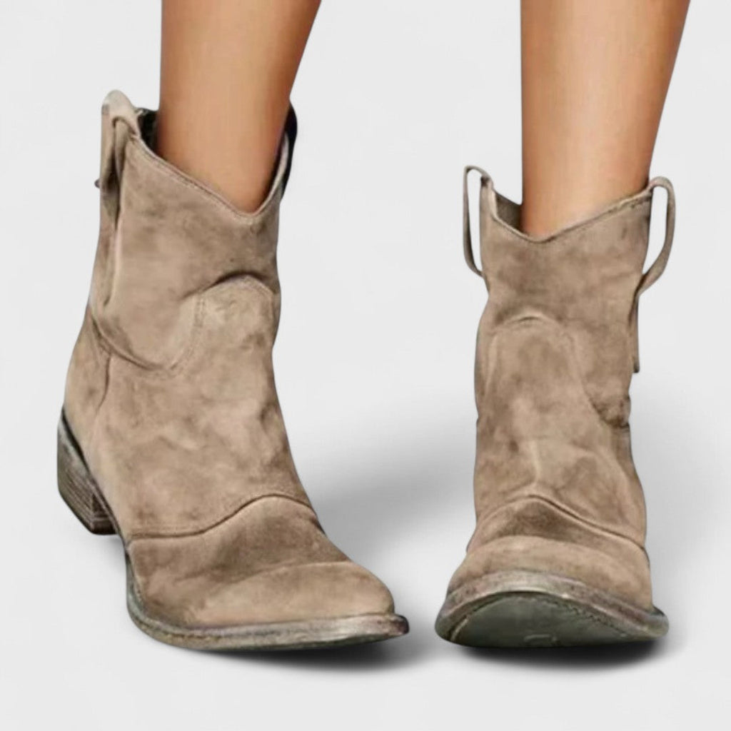 Dominga™ Botines Vaqueros de Tacón Ancho para Mujer, Estilo Casual