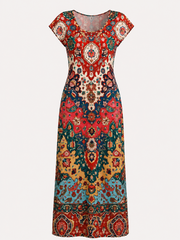 Zacatecas™ Vestido Largo Estampado de Verano con Aberturas