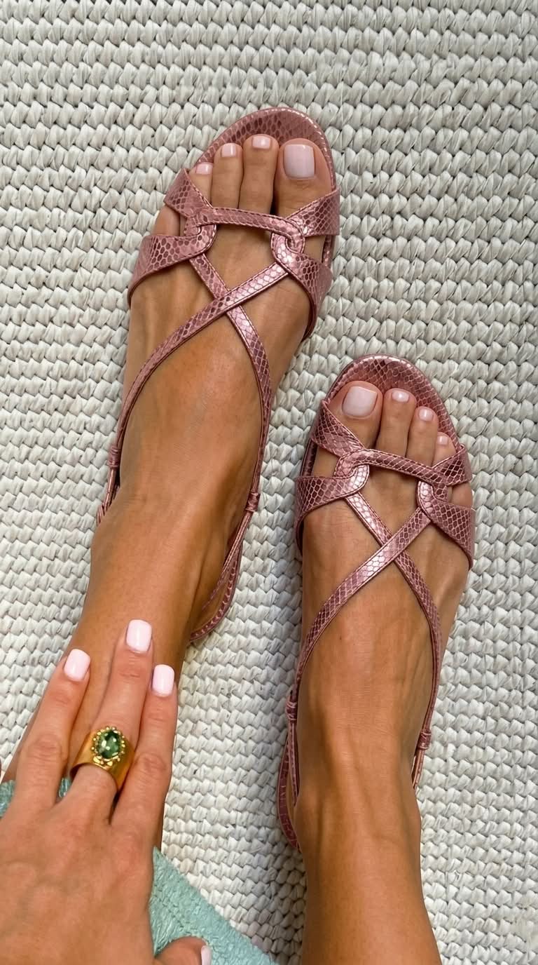 Josefina - Sandalias con Tira Trasera Efecto Serpiente