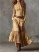ELISA - VESTIDO MAXI DE ANTE CON CINTURÓN