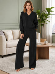 Valentina | Acogedor conjunto en forma de V con pantalones anchos
