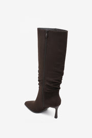 Ariana | Botas plisadas con tacón topo