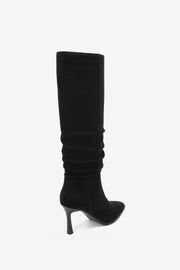 Ariana | Botas plisadas con tacón topo