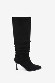 Ariana | Botas plisadas con tacón topo