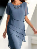 Asunción™ Vestido Midi de Fiesta con Capas Fluidas y Elegantes