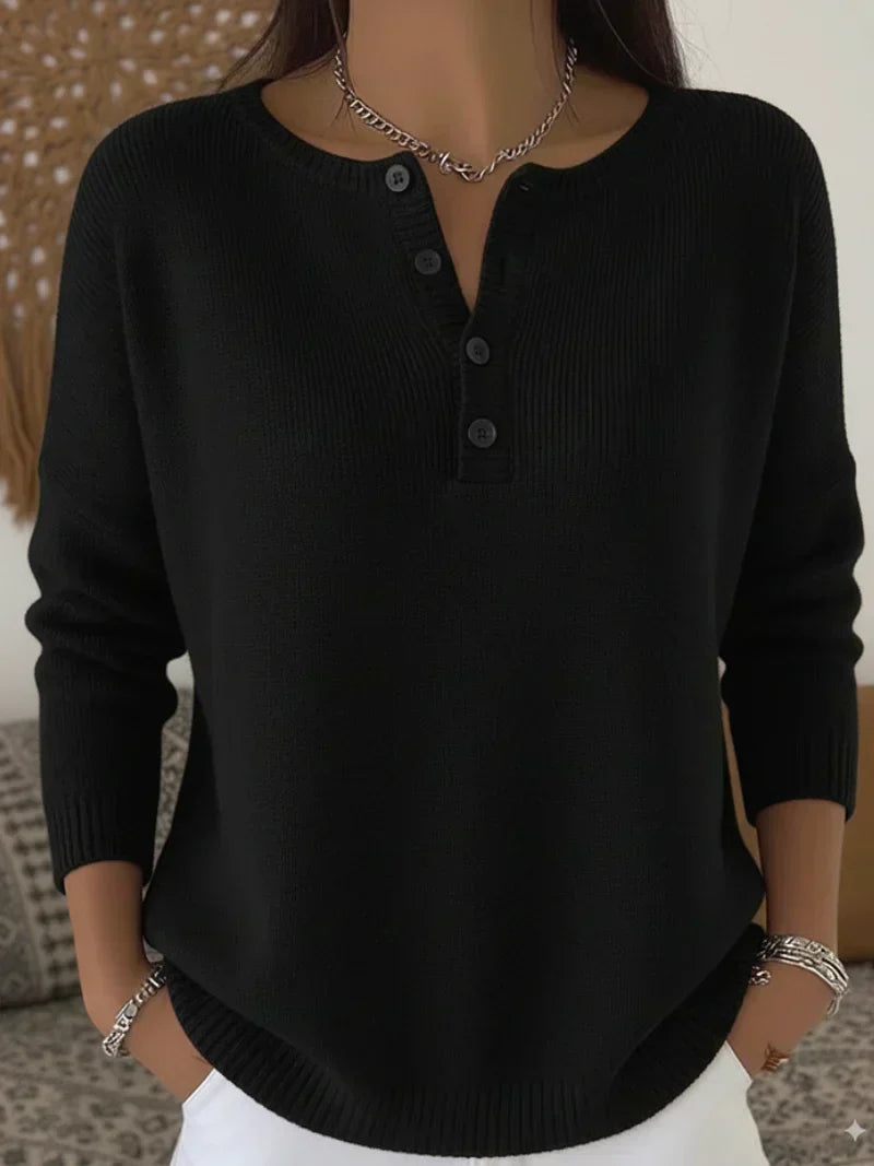 Helena™ | Suéter de Punto con Botones Henley