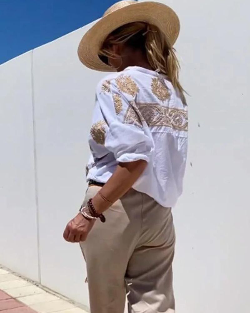 Tampico™ Blusa Bordada de Corte Suelto