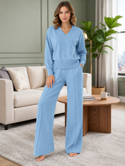 Valentina | Acogedor conjunto en forma de V con pantalones anchos