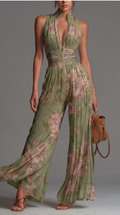 Jacinta | Jumpsuit de Gasa Floral Plisado