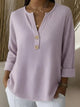 Lucía™ | Camiseta Henley con Textura Waffle y Botones