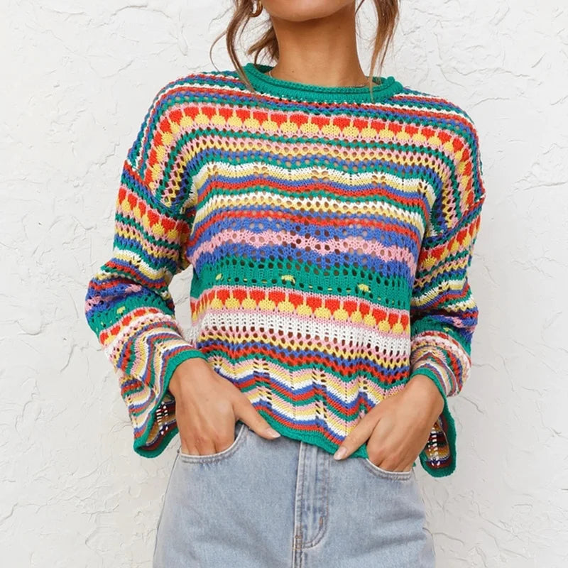 Zapopan™ Suéter Colorido de Punto Suave – Estilo y Comodidad