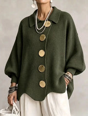 VICTORIA | CÁRDIGAN OVERSIZE CON BOTONES DORADOS GRANDES