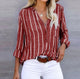 Blusa Elegante de Rayas para Mujer con Corte Recto