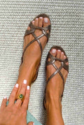 Josefina - Sandalias con Tira Trasera Efecto Serpiente