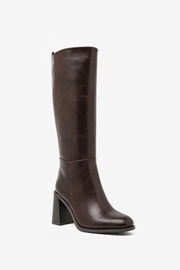 Louisa Botas de tacón grueso marrón