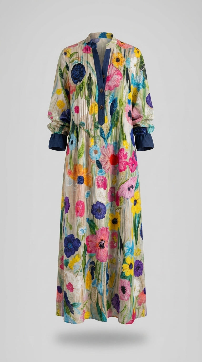 Mérida™ Vestido Boho de Primavera/Verano en Algodón y Viscosa