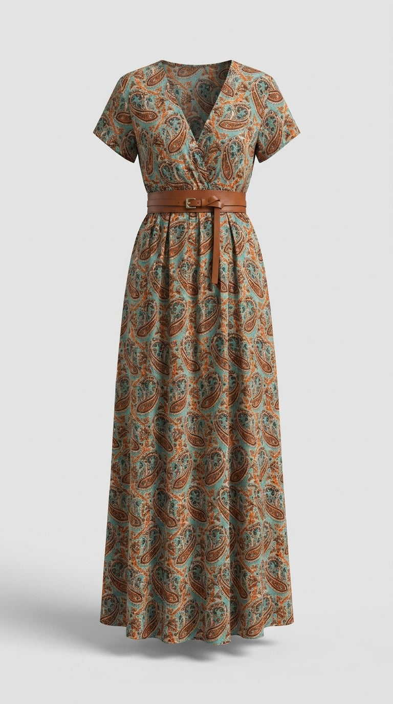 Aguascalientes™ Vestido Maxi Bohemio Elegante en Viscosa Ligera