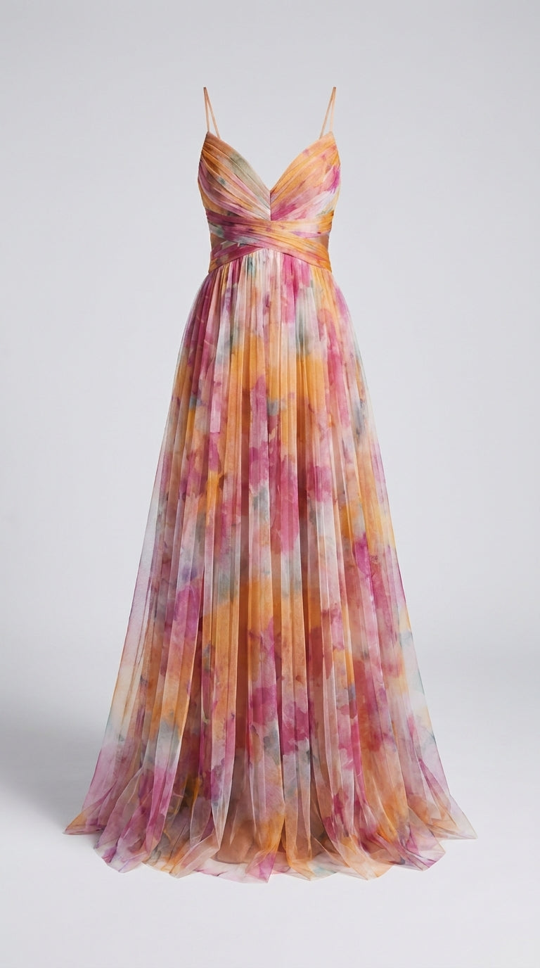 Coatzacoalcos™ Vestido Largo Floral de Chifón – Corte Favorecedor