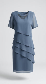 Asunción™ Vestido Midi de Fiesta con Capas Fluidas y Elegantes