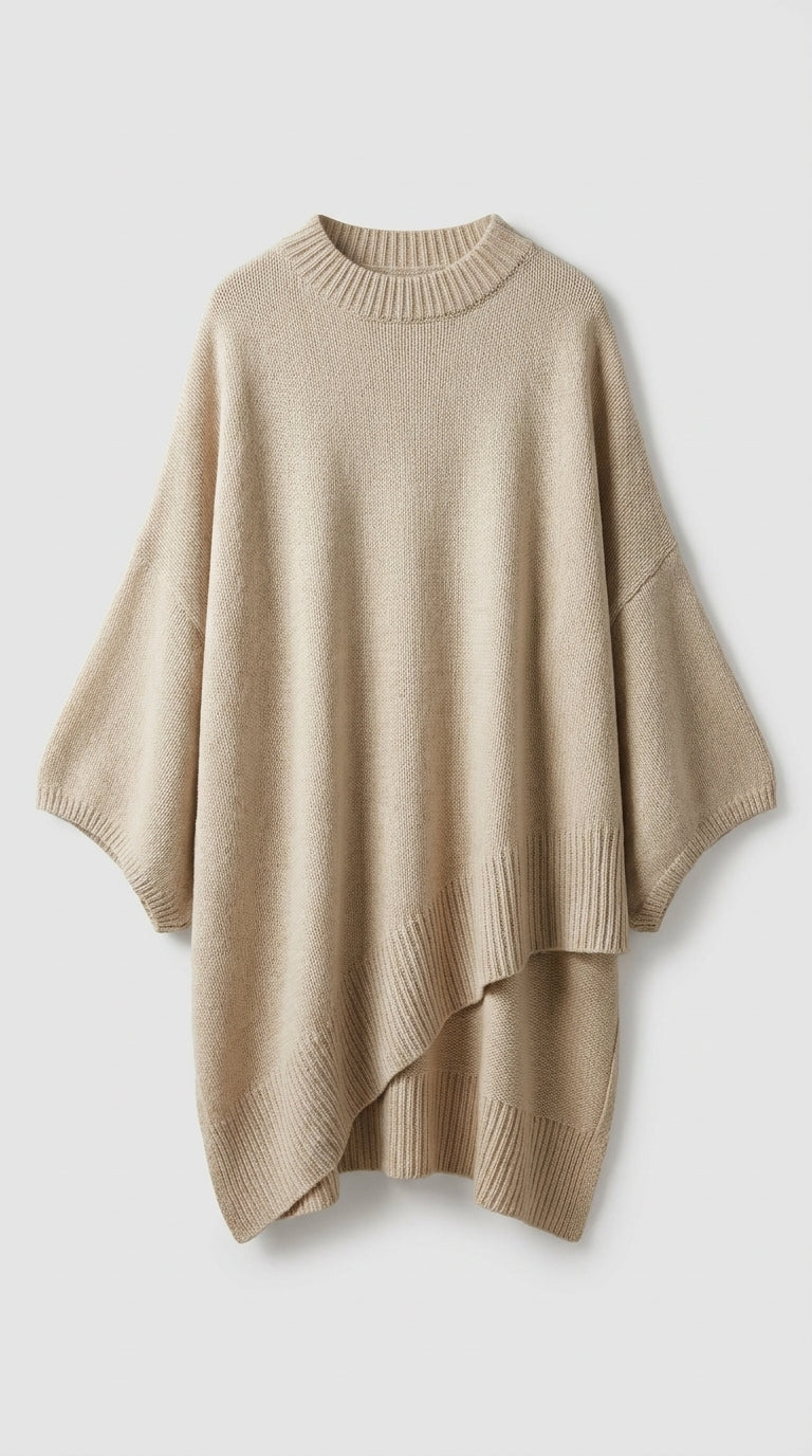 Herminia™ Suéter Oversize Largo para Mujer en Punto Suave
