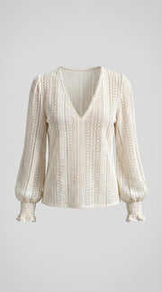 Celaya™ Blusa de Crochet Bohemia con Forro Suave