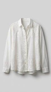 Blusa Elegante de Encaje Bordado para Mujer