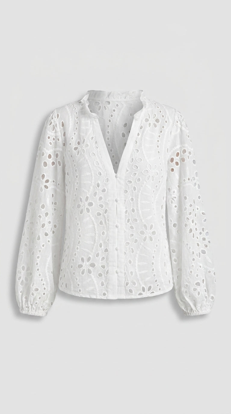 Jimena™ Blusa Bordada para Mujer con Encaje Delicado