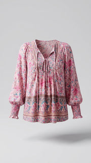 Paola™ Blusa Floral Elegante para Mujer con Corte Fluido
