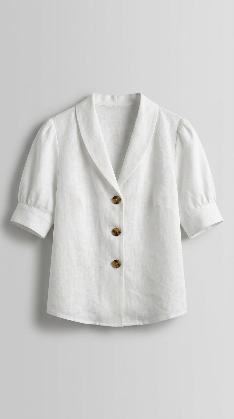 Nallely™ Blusa Retro Chic para Mujer con Nudo al Frente