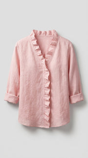 Eulalia™ Blusa Elegante con Cuello en V y Volantes Delicados