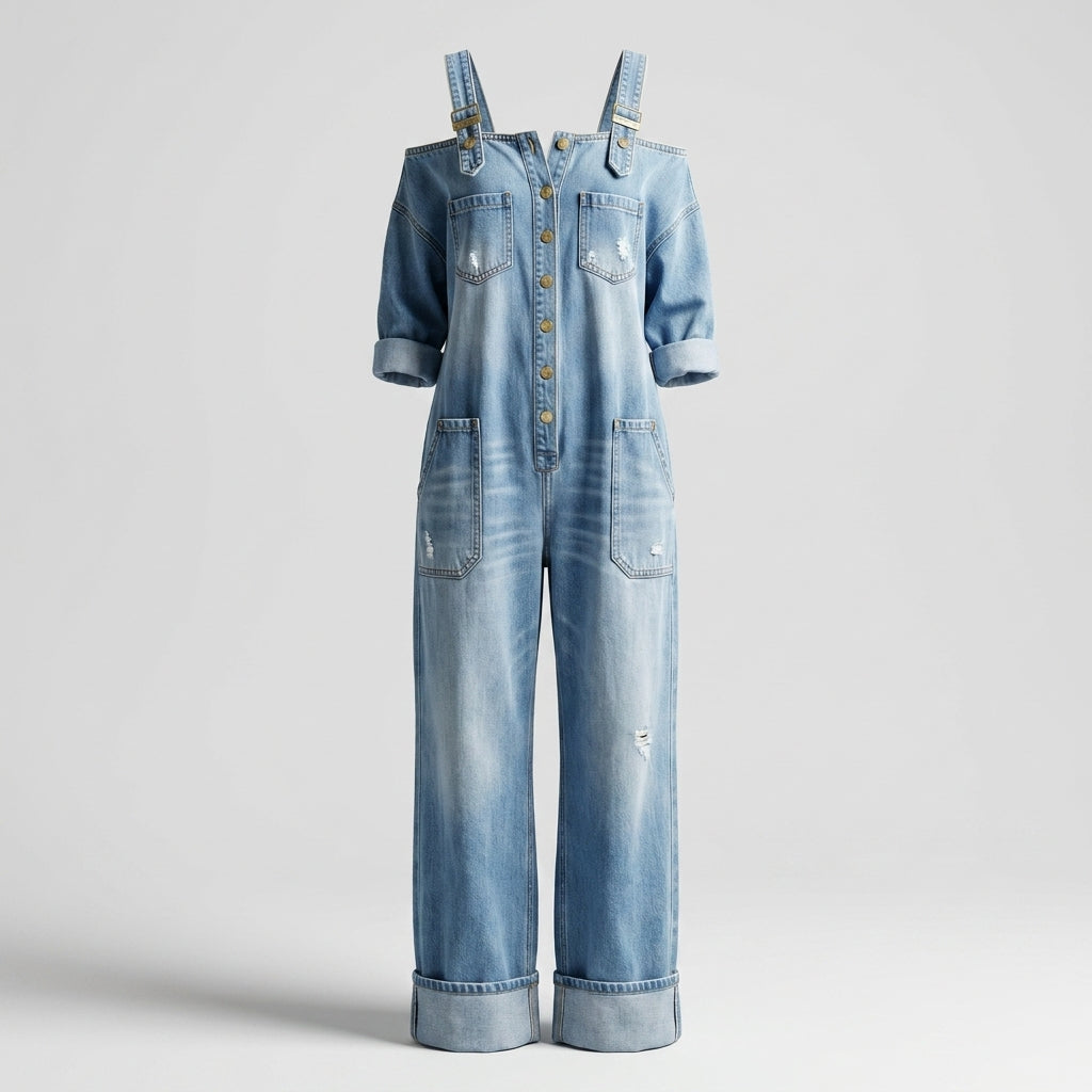 Milena™ Jumpsuit de Pierna Ancha con Bolsillos