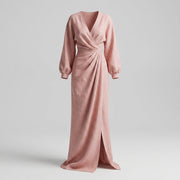 Querubina | Vestido Maxi Minimalista Rosa de Lino
