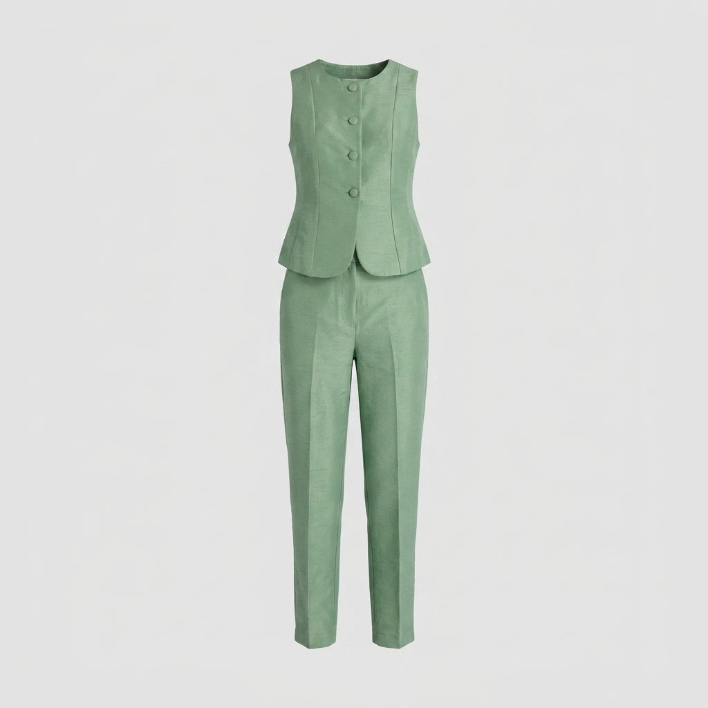 Roselia™ Pantalón de Vestir Shantung de Talle Alto para Mujer
