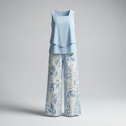 Conjunto Azucena de Verano Elegante para Mujer con Blusa y Pantalón