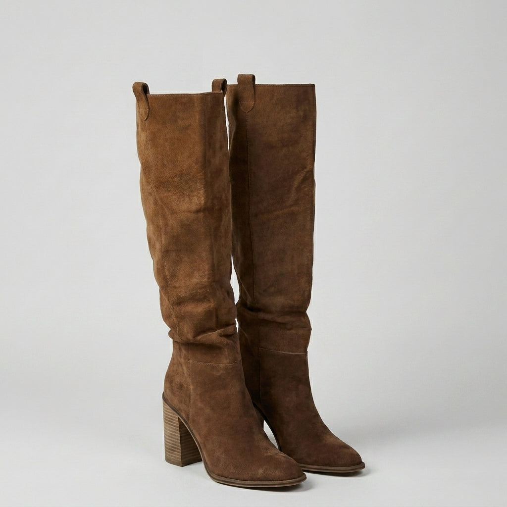 Iliana™ Botas Altas para Mujer, Estilo Western, Gamuza Café