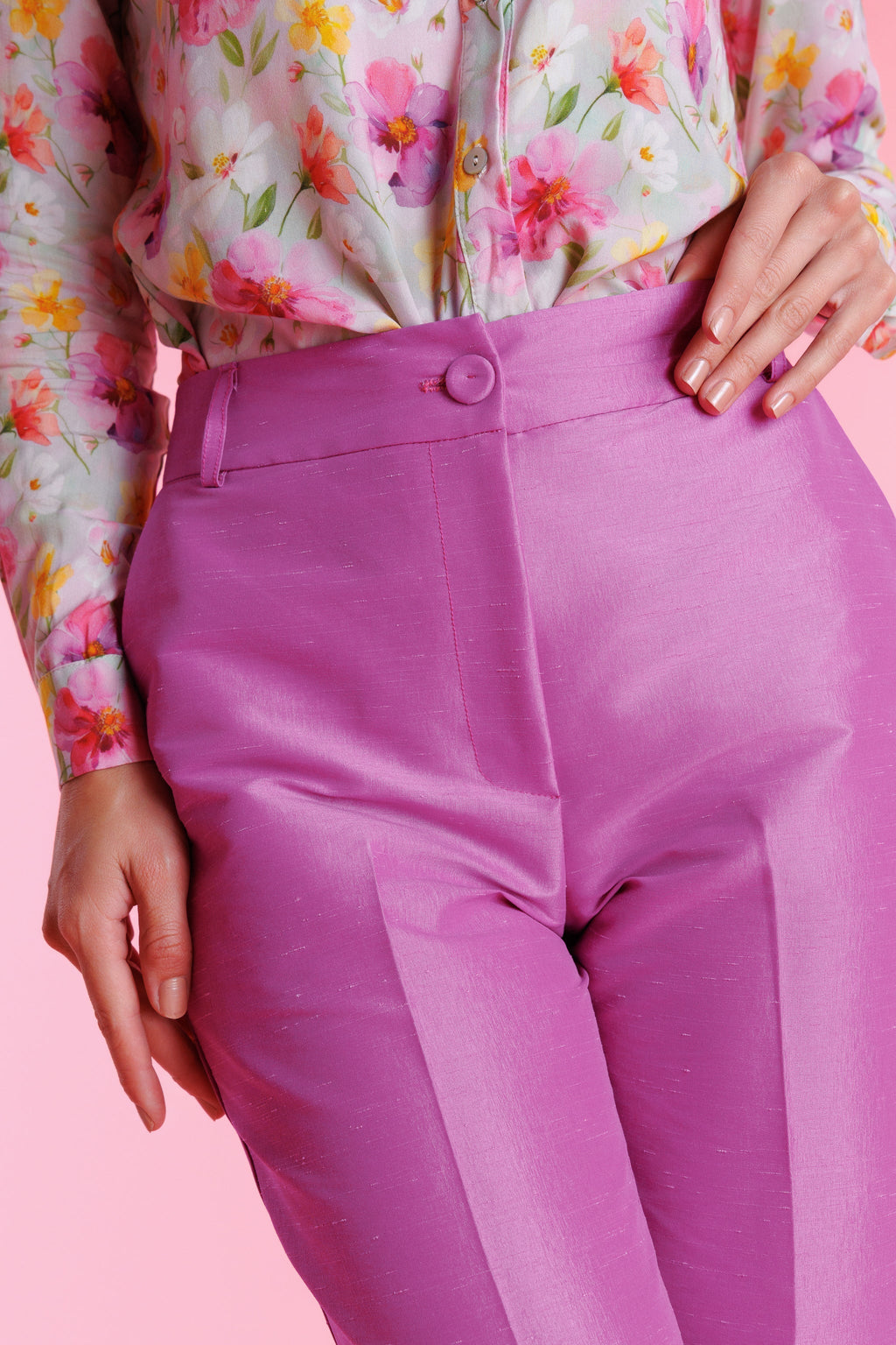 Roselia™ Pantalón de Vestir Shantung de Talle Alto para Mujer