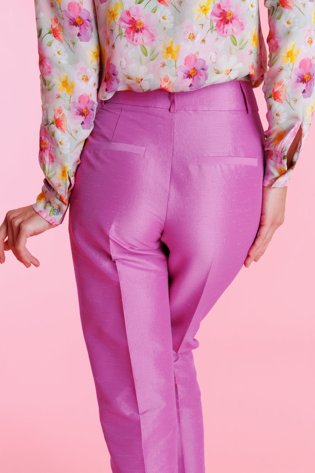Roselia™ Pantalón de Vestir Shantung de Talle Alto para Mujer