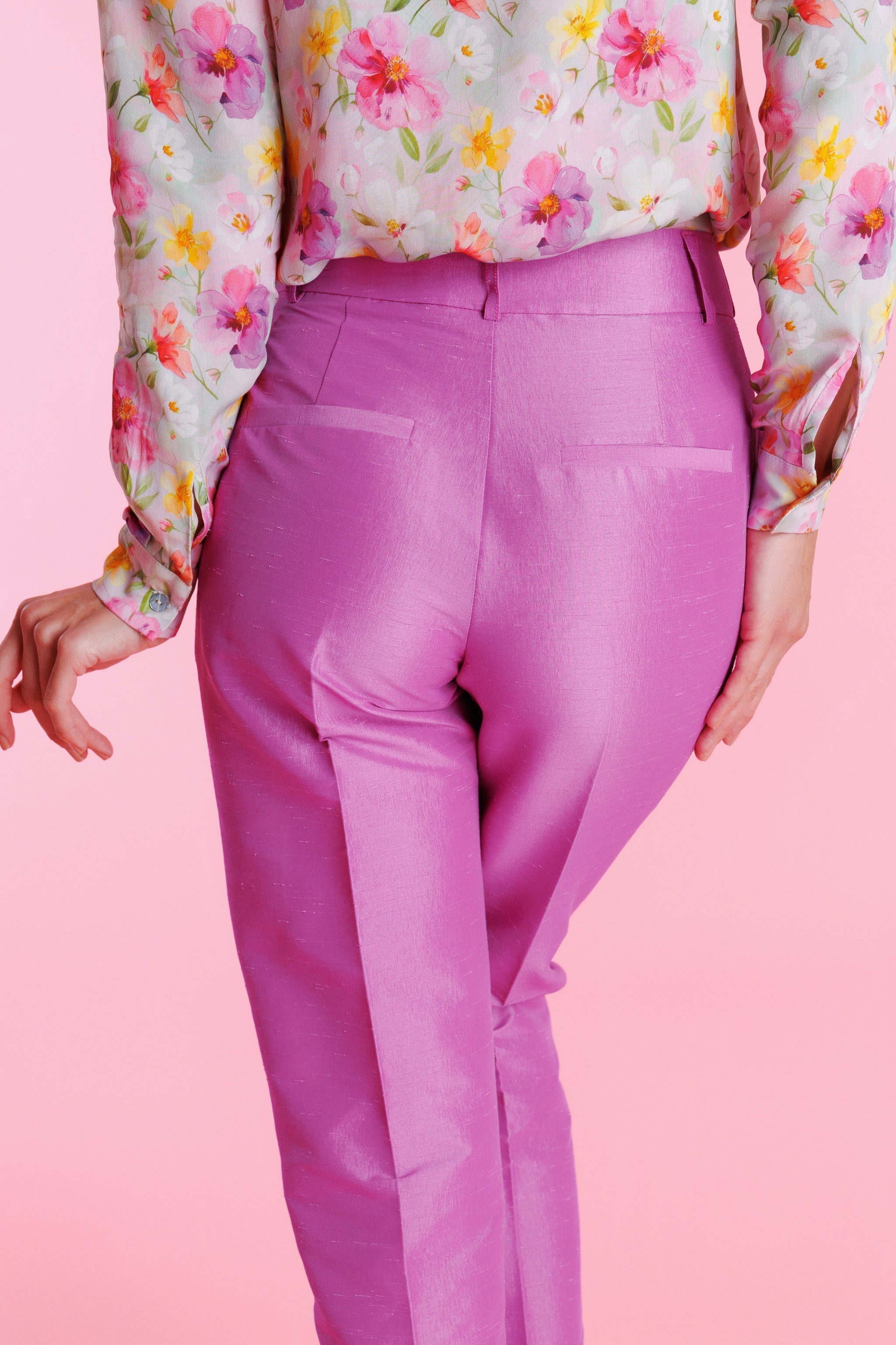 Roselia™ Pantalón de Vestir Shantung de Talle Alto para Mujer