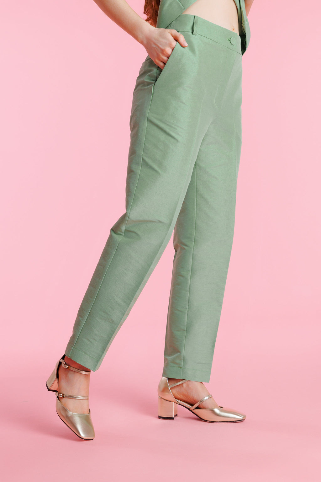 Roselia™ Pantalón de Vestir Shantung de Talle Alto para Mujer