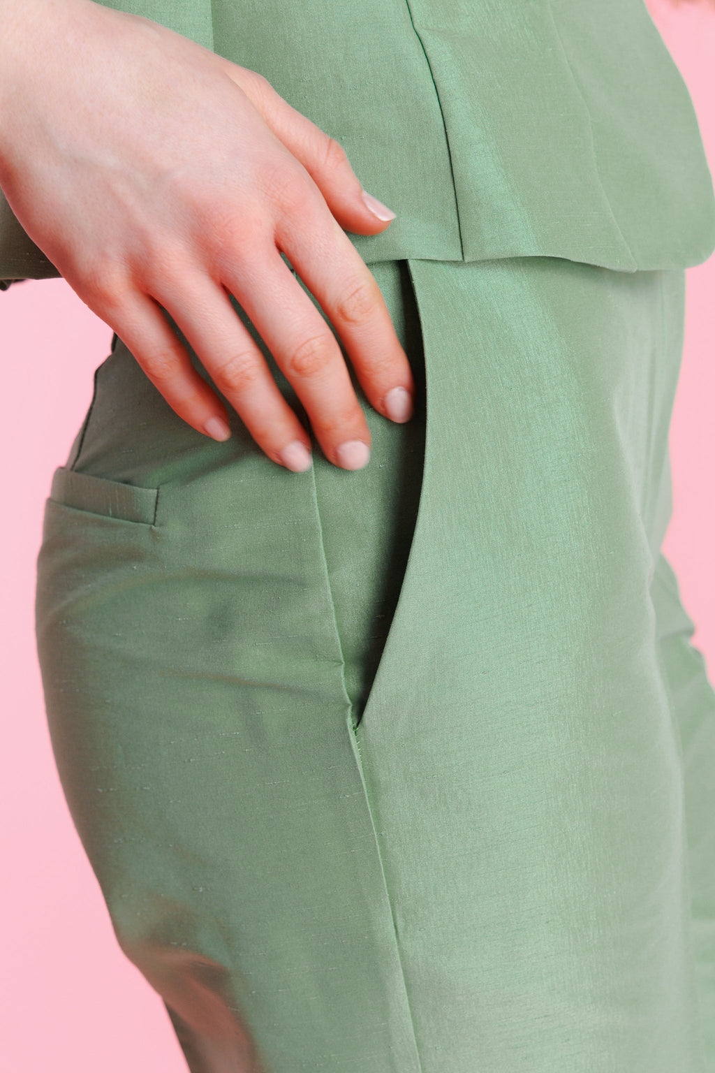 Roselia™ Pantalón de Vestir Shantung de Talle Alto para Mujer