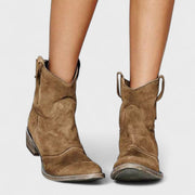Dominga™ Botines Vaqueros de Tacón Ancho para Mujer, Estilo Casual