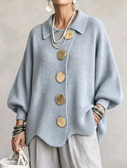 Victoria™ | Cárdigan Oversize con Botones Dorados Grandes