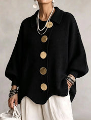 Victoria™ | Cárdigan Oversize con Botones Dorados Grandes