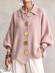 Victoria™ | Cárdigan Oversize con Botones Dorados Grandes