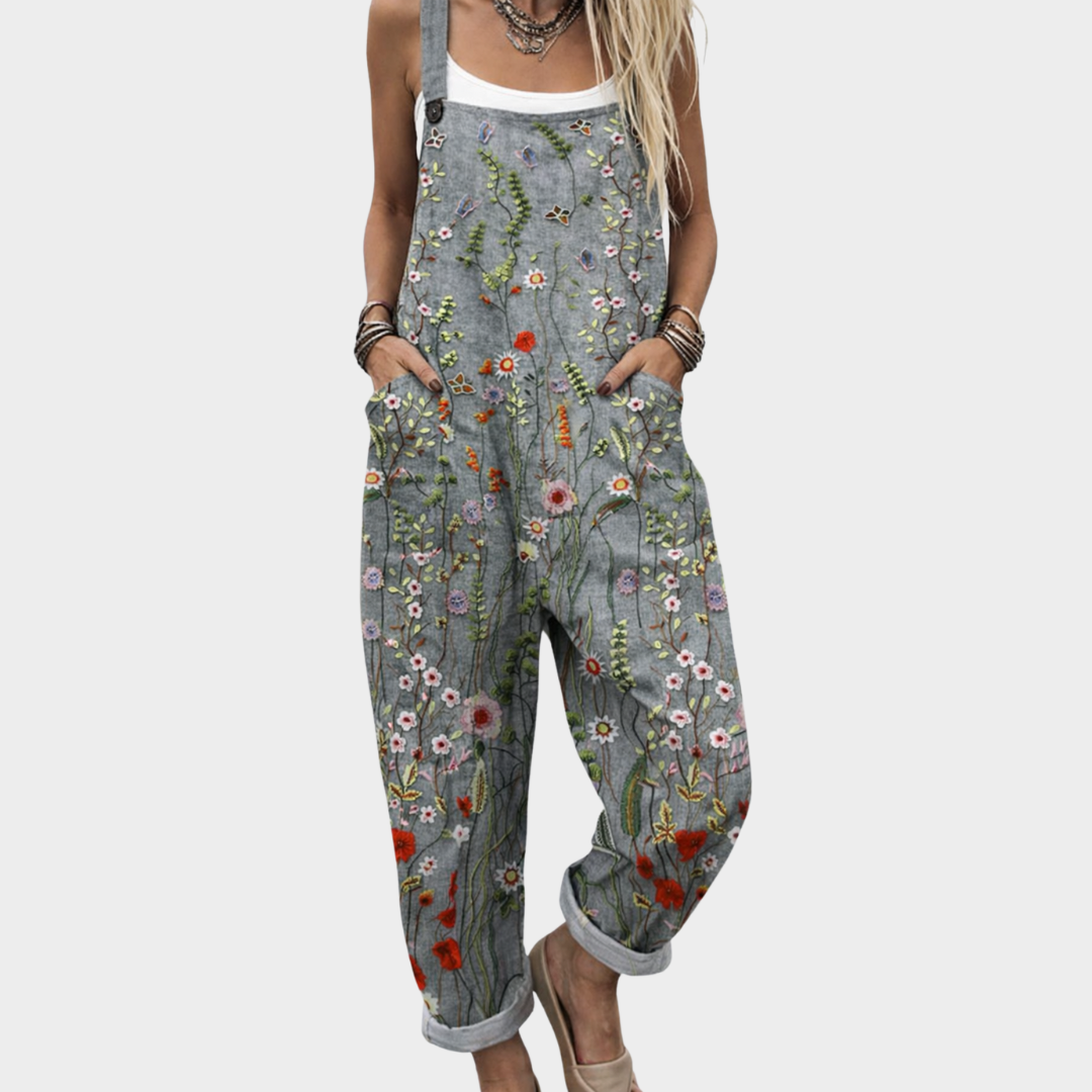 Hilaria | Mono de Tirantes Floral Crema Cálido